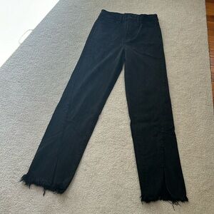 GOOD AMERICAN Fray Hem Jeans Black Size 6
